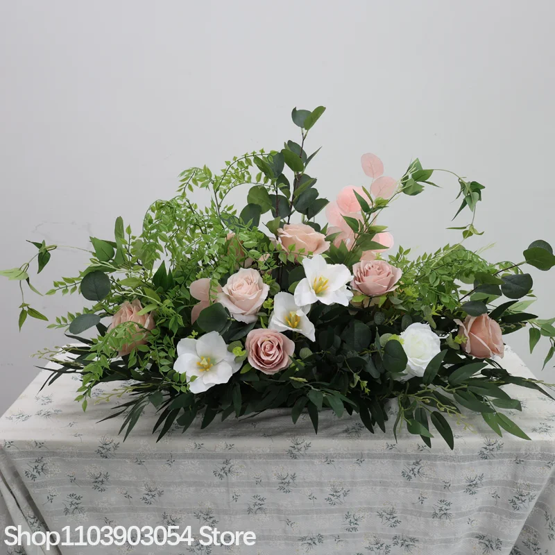 Rote Künstliche Rosen-Tischdekoration, Blumenarrangement für Hochzeit, Esstisch, Blumendekoration für Bankett, Party, Hotel, Eventdekoration – Detail 7