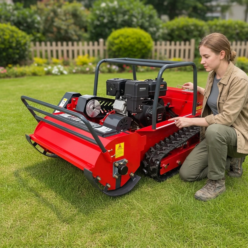 

Versatile 100cm Remote Control Lawn Mower Tracked Robotic Slope Mower With High Capacity 48V Battery for Sustainable Farm Land