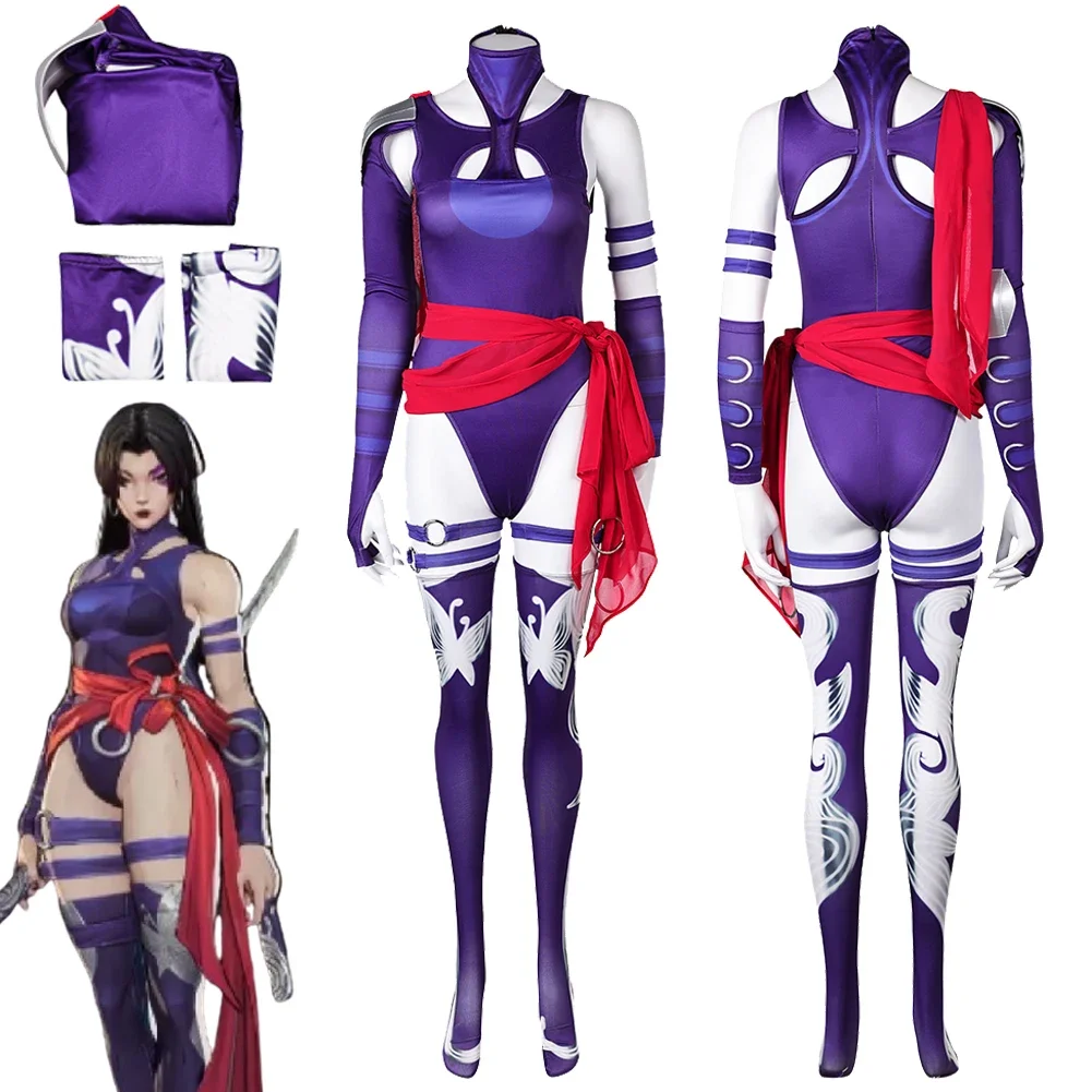 

Psylocke Cosplay Rivals Cosplay Fantasia Costume Gloves Jumpsuit Socks Disguise For Women Adult Halloween Carnival Party Suit 25