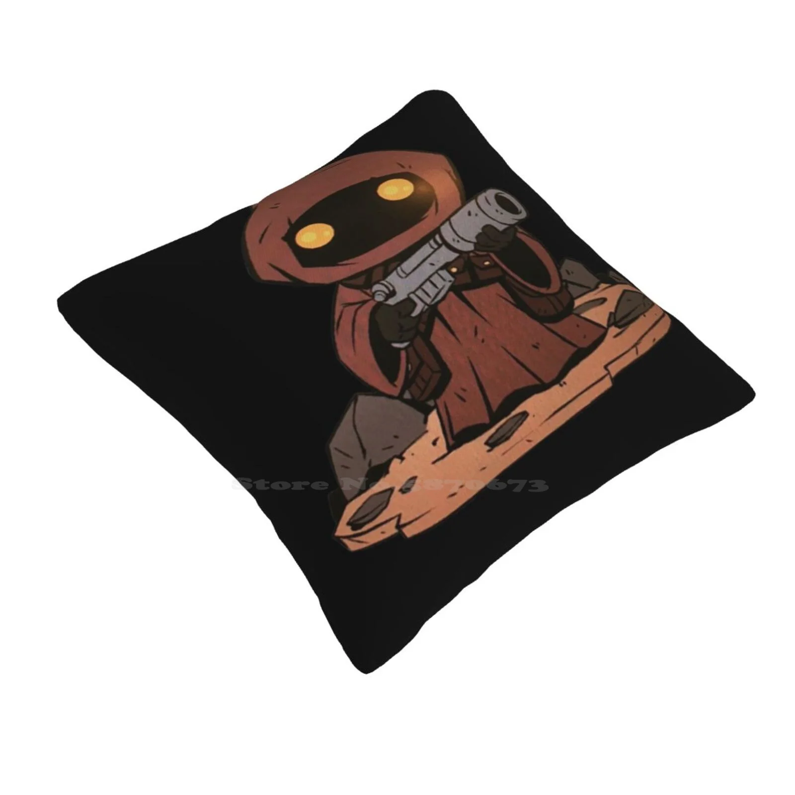 Utini! Jawa Funny Cute Decor Square Pillowcase Jawas Space Empire Strikes Back Luke Leia Vader R2D2 C3Po Ship Ufo Tatooine Hut