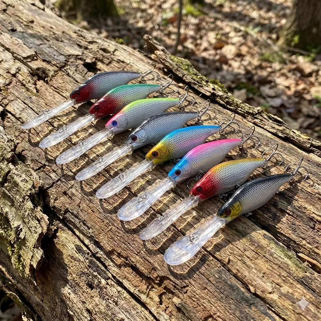 8 Stück 11cm 9,2g Long-Lip-Minnow-Angelköder 0,6-1,8m tief tauchender Wobbler Künstlicher Hartköder # 6-Haken-Jerkbait für Barsch und Hecht Angelausrüstung