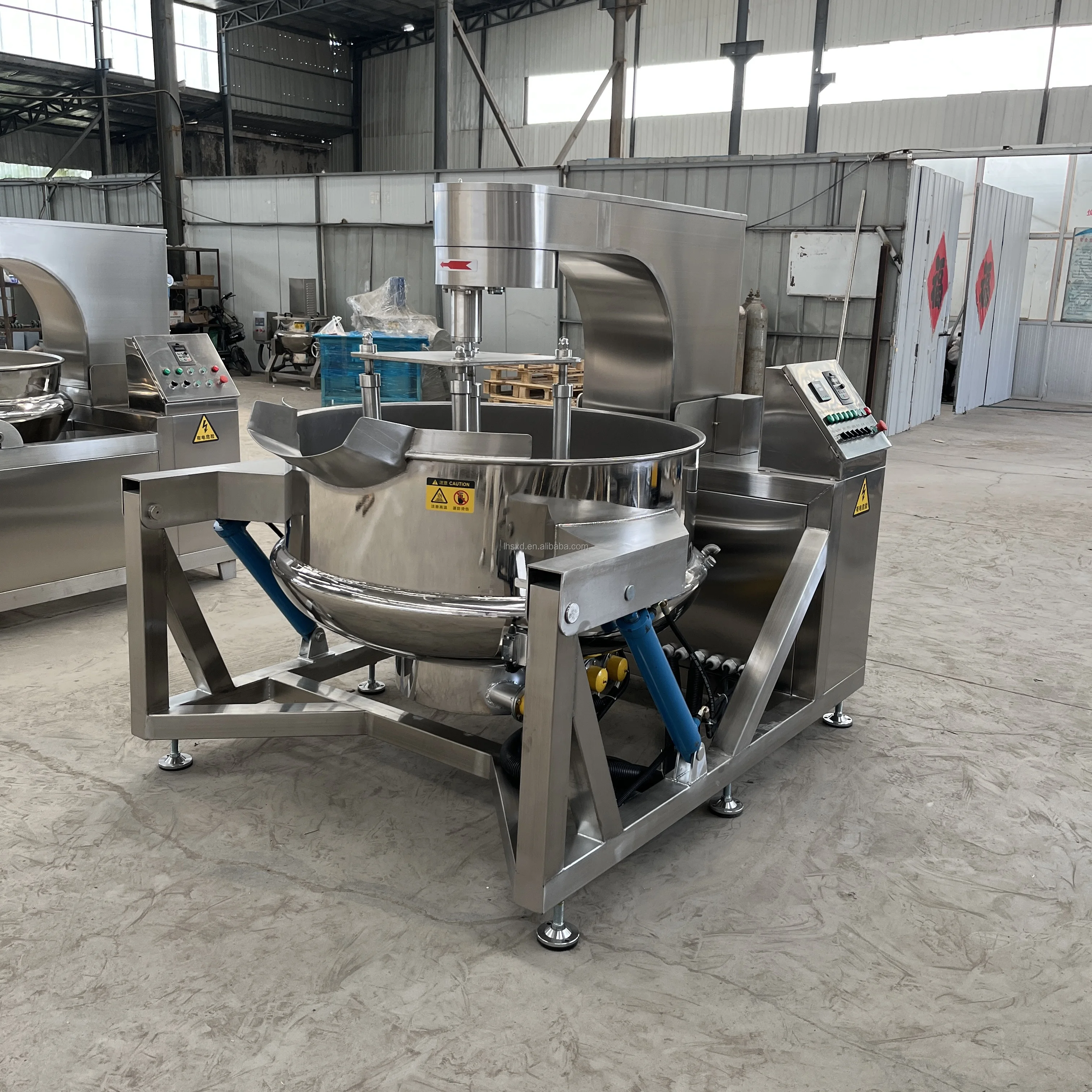 Seasoning Planetary Wok Stirring Fryer For High Viscosity Food Automatic Sauce Frying Machine