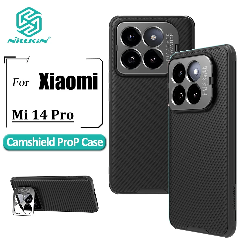 Nillkin Camshield Prop Camera Stand Case For Xiaomi Mi 14 Pro Flip-Style Lens Protective Back Cover