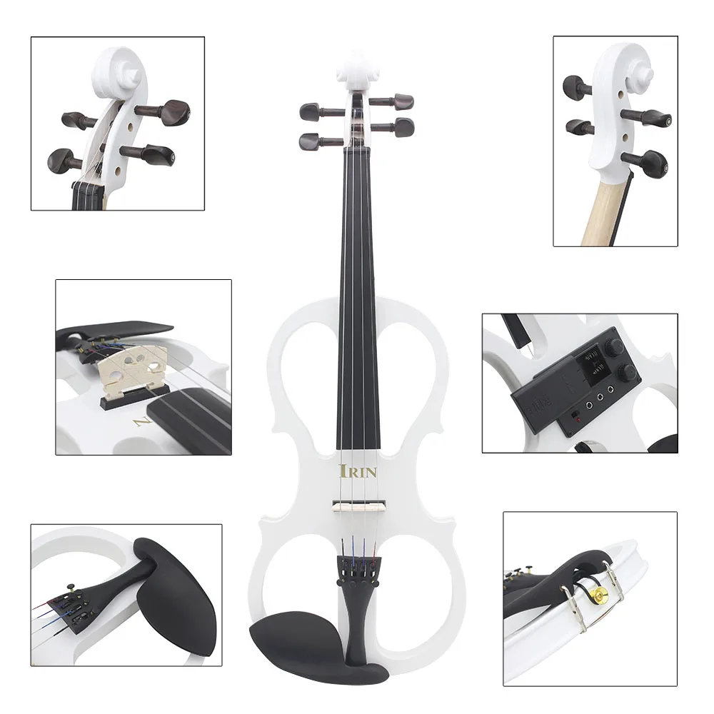 Professional 4/4 Electric Violin Maple Body Electro Violin Silent Fiddle With Case Cable Headphone Violin Parts & Accessories