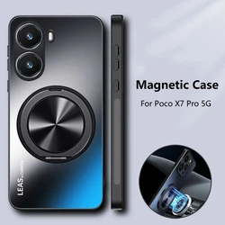Magnetic Case For POCO X7 Pro Case Hard Matte With Ring Stand Protective Cover For Xiaomi POCO X7 Pro 5G Redmi Turbo 4 Bumper