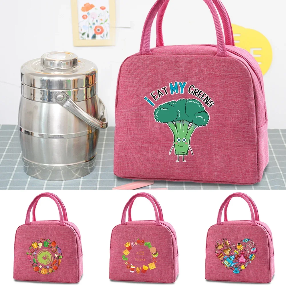 

Cute Pattern Lunch Box Bag Cooler Picnic Bag Fashion Canvas Lunch Bags Food Insulated Dinner Bag School Camping Travel Handbags