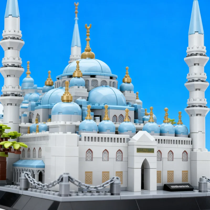 New Blue Mosque Istanbul Architecture Model 1129 PCS Building Block Educational DIY Puzzle Children's Toys For Kids Adult Gifts