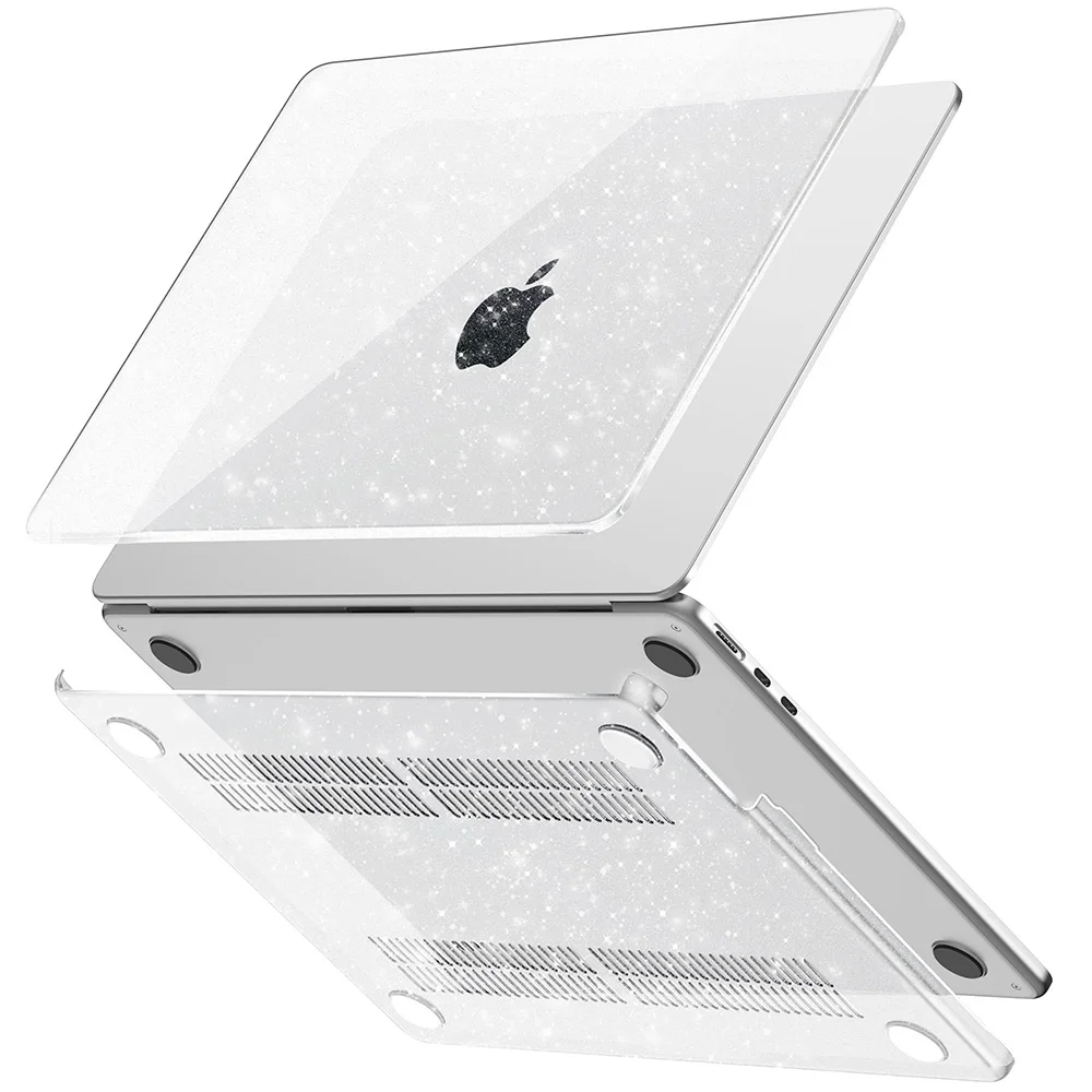 Clear Glitter Laptop Case For Macbook Air 13.6 M5 Chip A3449 Case Macbook Air 13.6 M4 M3 M2 Chip A3240 A3113 A2681 Cases Cover