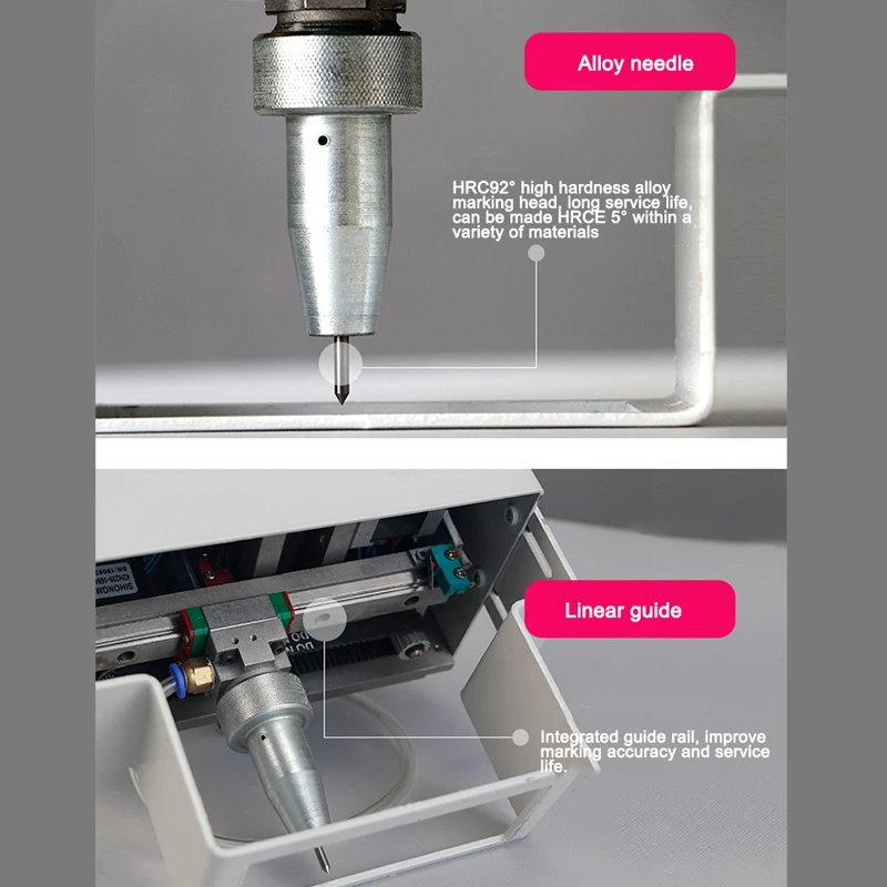 

Portable Engraving Pneumatic Marking Machine 140x20mm Touch Screen For Nameplate Cylinder Number Frame Chassis