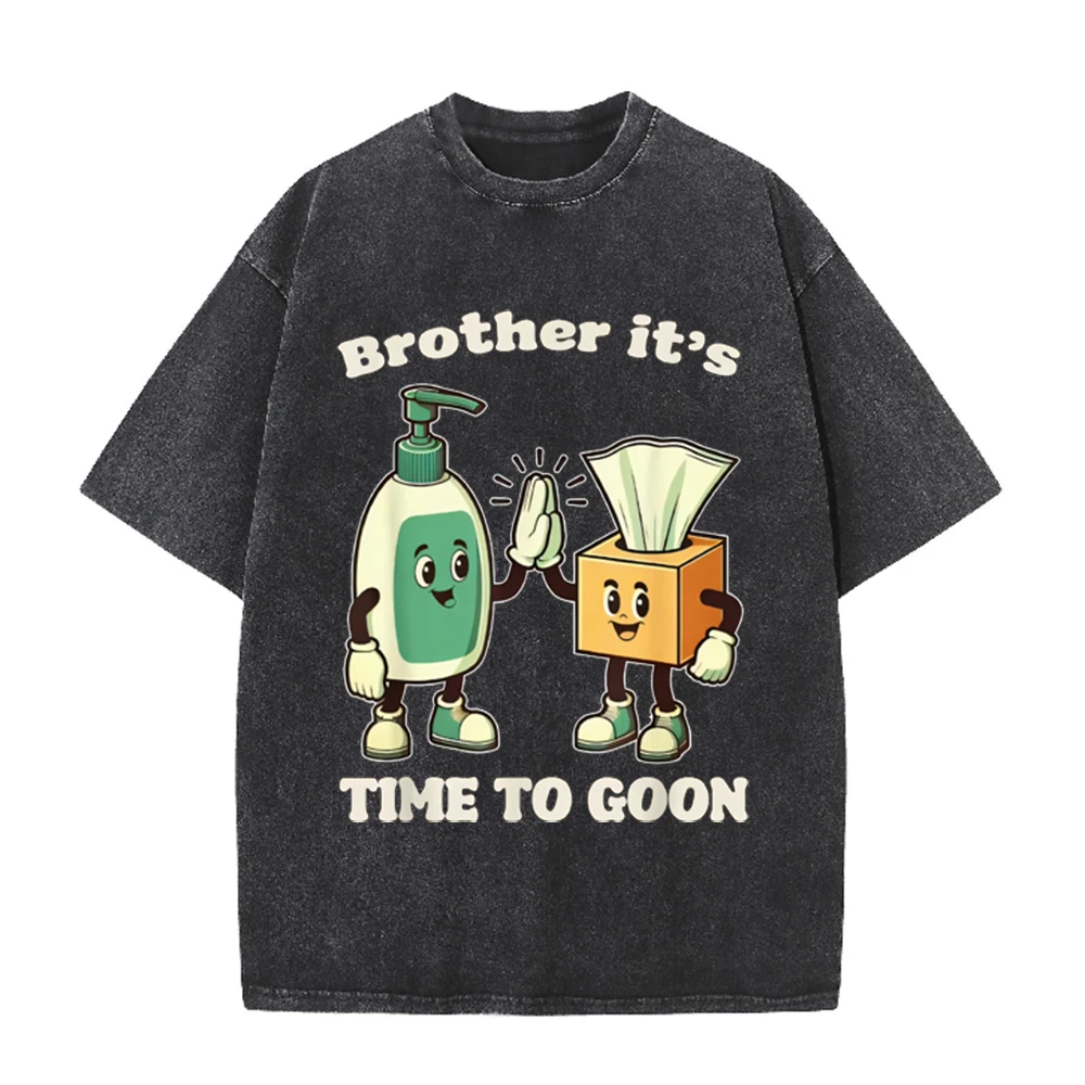 2026 Vintage Washed Black Cartoon Hand Sanitizer Tissue Box Graphic T Shirt Funny Quote Print Oversized Casual Short Sleeve Tee