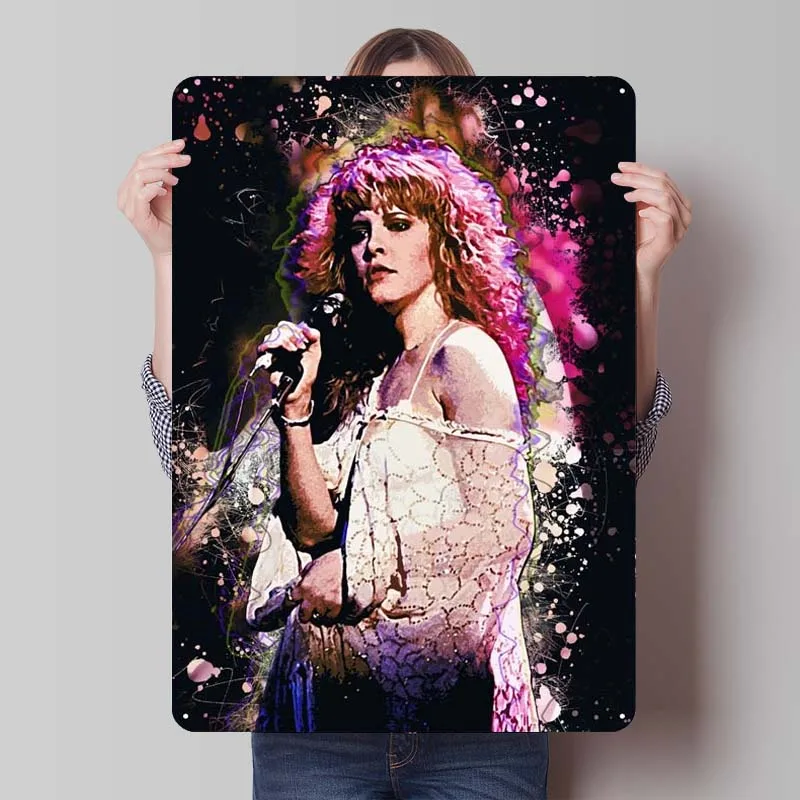 Stevie Nicks Metal Sign Music Metal Poster Retro Tin Sign Plaque for Wall Art Decoration Gamer Room Decoration Art of Murals