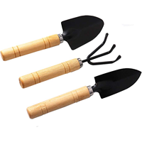 Garden Tools Set, 3Pcs Includes Hand Trowel, Transplant Trowel and Cultivator with Wooden Handle Garden Hand Shovels Kit for Pla