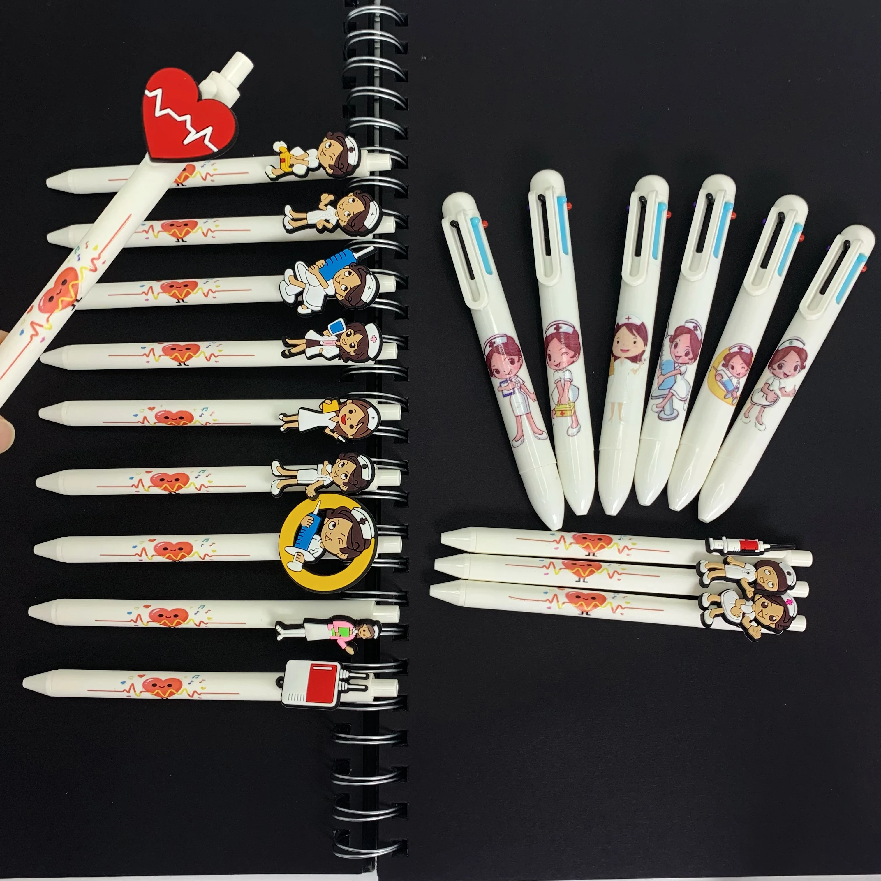 

21Pcs/26pcs white medical printing six-in-one combination ballpoint pen, medical nurse section combination set.