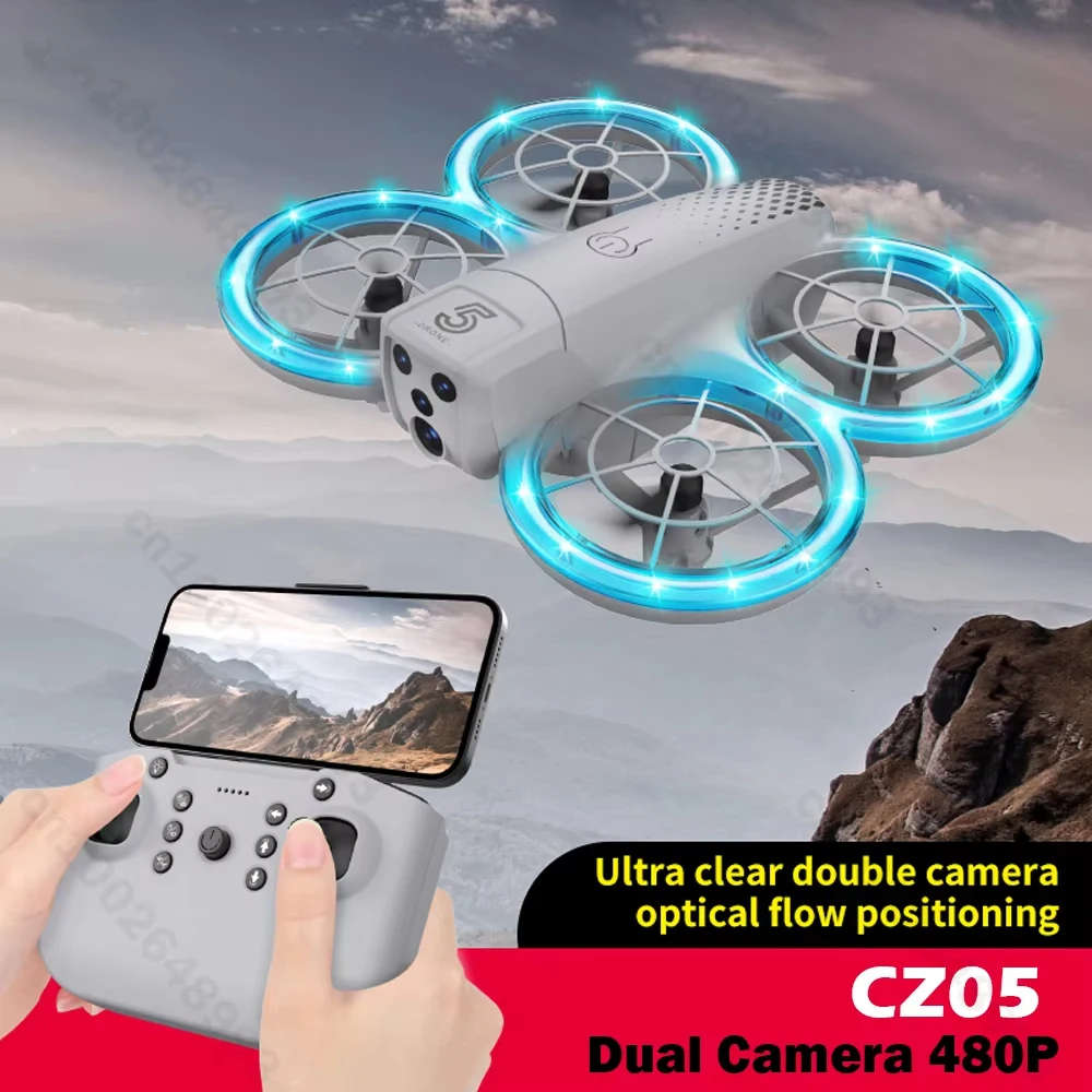 CZ05 RC Drone 480P WIFI FPV Dual Camera Aerial Photography 2.4G with Light Remote Control Aircraft Airplane Quadcopter UAV Gift