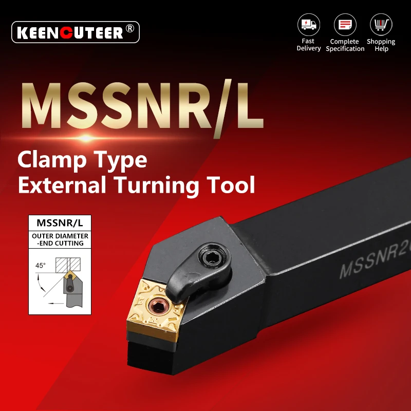 MSSNR1616 MSSNR2020 MSSNR2525 MSSNR3232 herramienta de torneado externo MSSNR MSSNL soporte de torneado barra de corte CNC