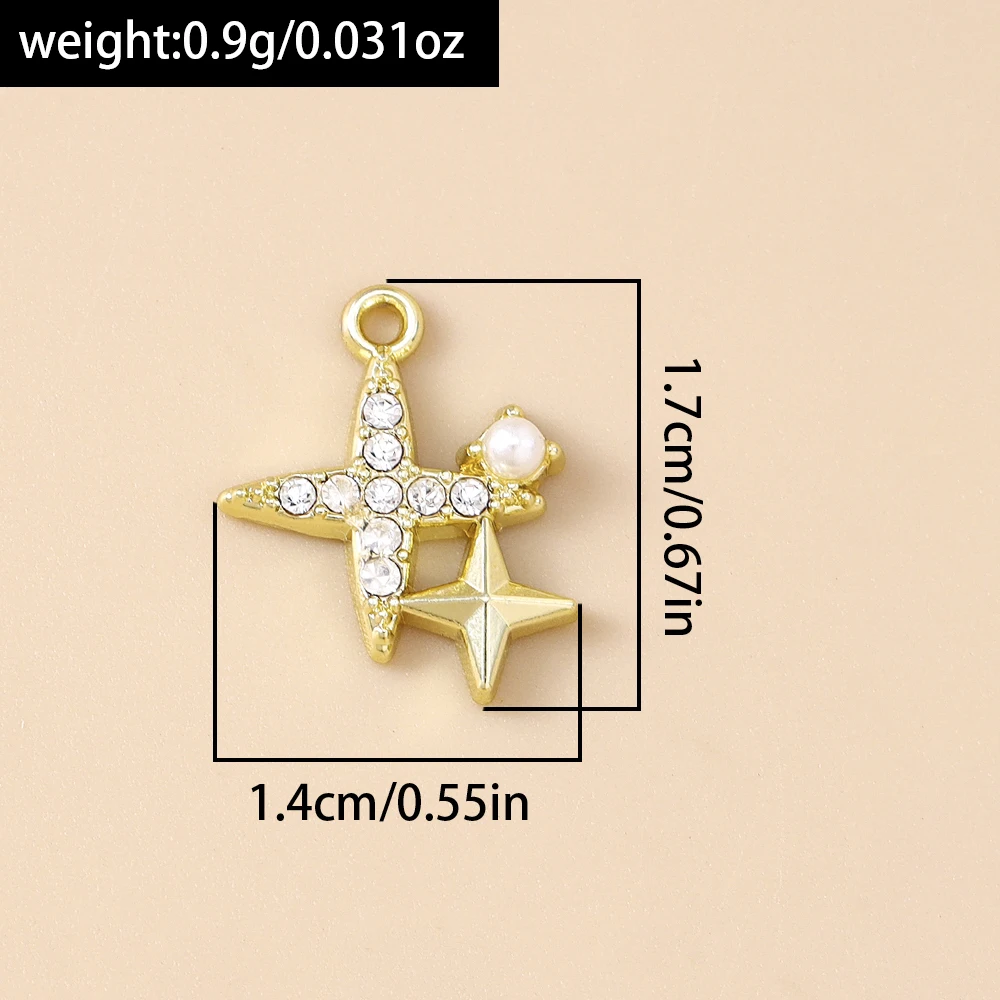 Leslie 5 Stück exquisite süße Kristall-Polaris-Charms, Sterne-Anhänger für handgefertigte Tropfen-Ohrringe, Halskette, Armband, DIY-Schmuckherstellung – Detail 6