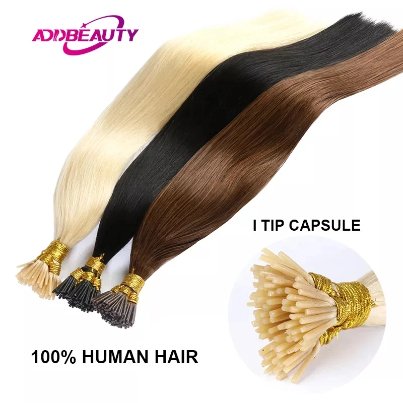 

Straight ITIP Hair Extension Addbeauty Brazilian Human Hair Extensions 40g 50g Capsule Keratin Human Remy Hair by Fusion Natural