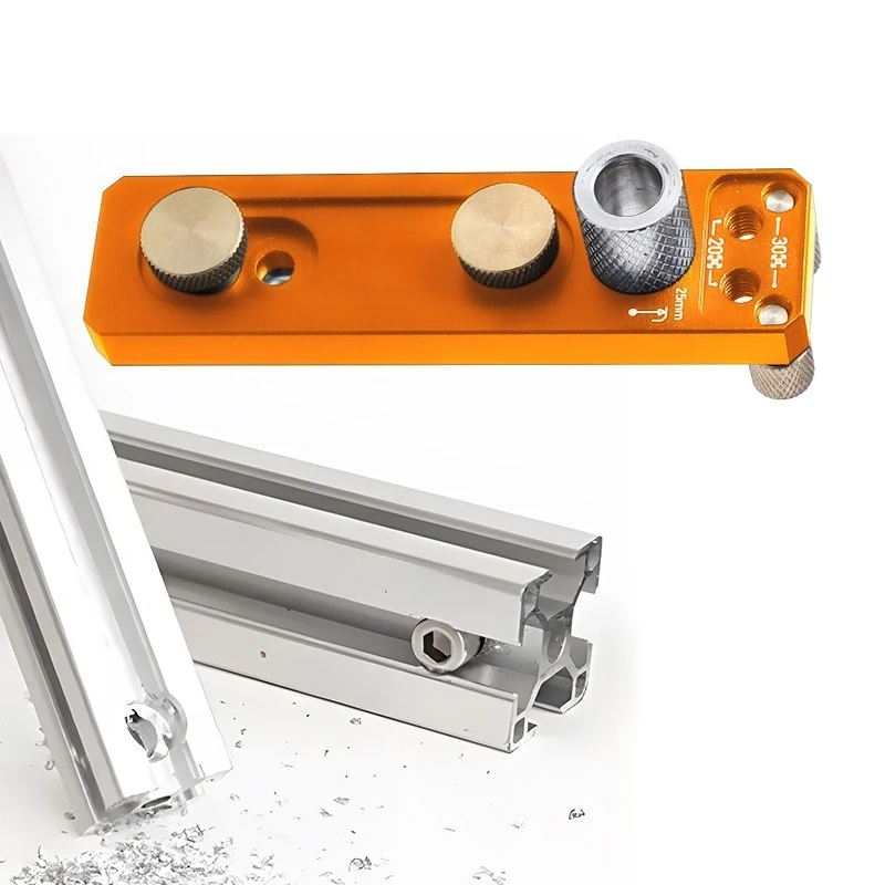 Calibrated Aluminum Drilling Guide Lockable Design for 20/30/40 Profile T Splicing Hardware on-site Processing Operation