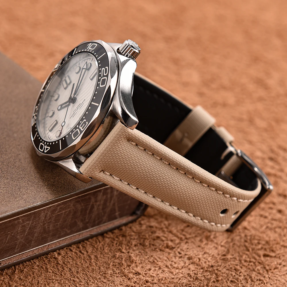 Pulseira de assinatura de pano de vela à prova d'água 18mm 20mm22mm tecido pulseira de liberação rápida pulseira de relógio de couro cinto de nylon para Omega Seiko