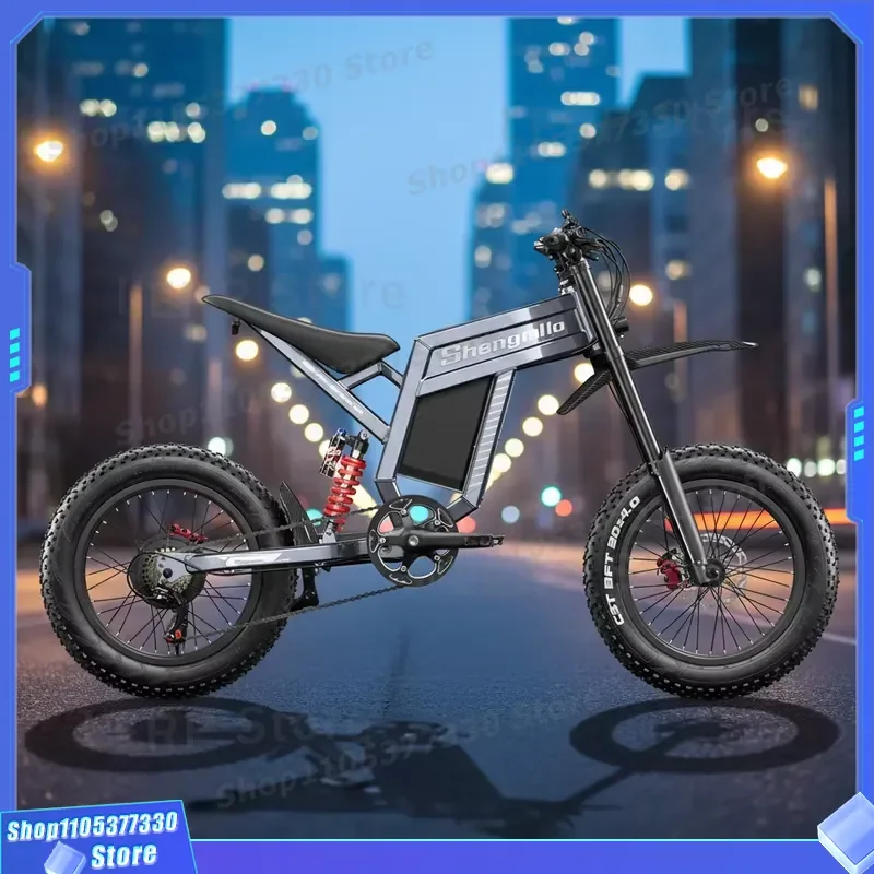 Electric Mountain Bike 20 Inch Wheel 60V 30AH Lithium Battery Brushless Rear Hub Motor 7 Speed Hydraulic Disc Brake System