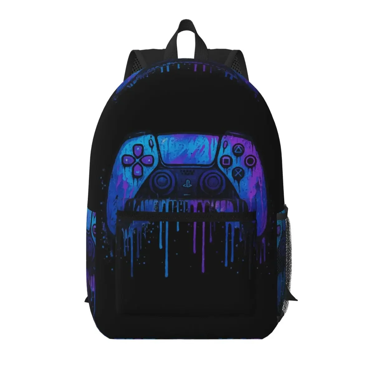 Game Controller Graffiti Design Student Backpack School Bag Hiking Travel Daypack for Men Women Bookbag Shoulder Bags