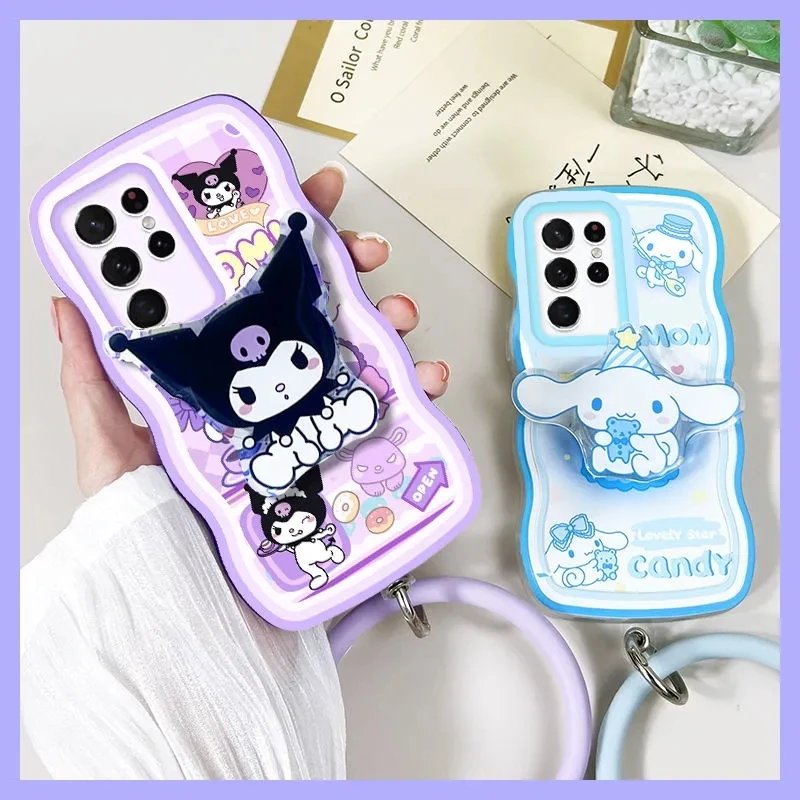 Kawaii Sanrio Kuromi Cinnamoroll Phone Case for Samsung Galaxy S20 S22 S21 Note 10 20 Ultra Fe Plus 4G 5G Anti-Fall Cover