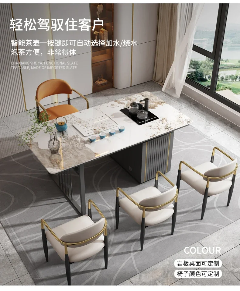 

Light Luxury Stone Plate Table-Chair Set Simple Modern Home Living Room Small Apartment High-End Balcony Small Tea Table