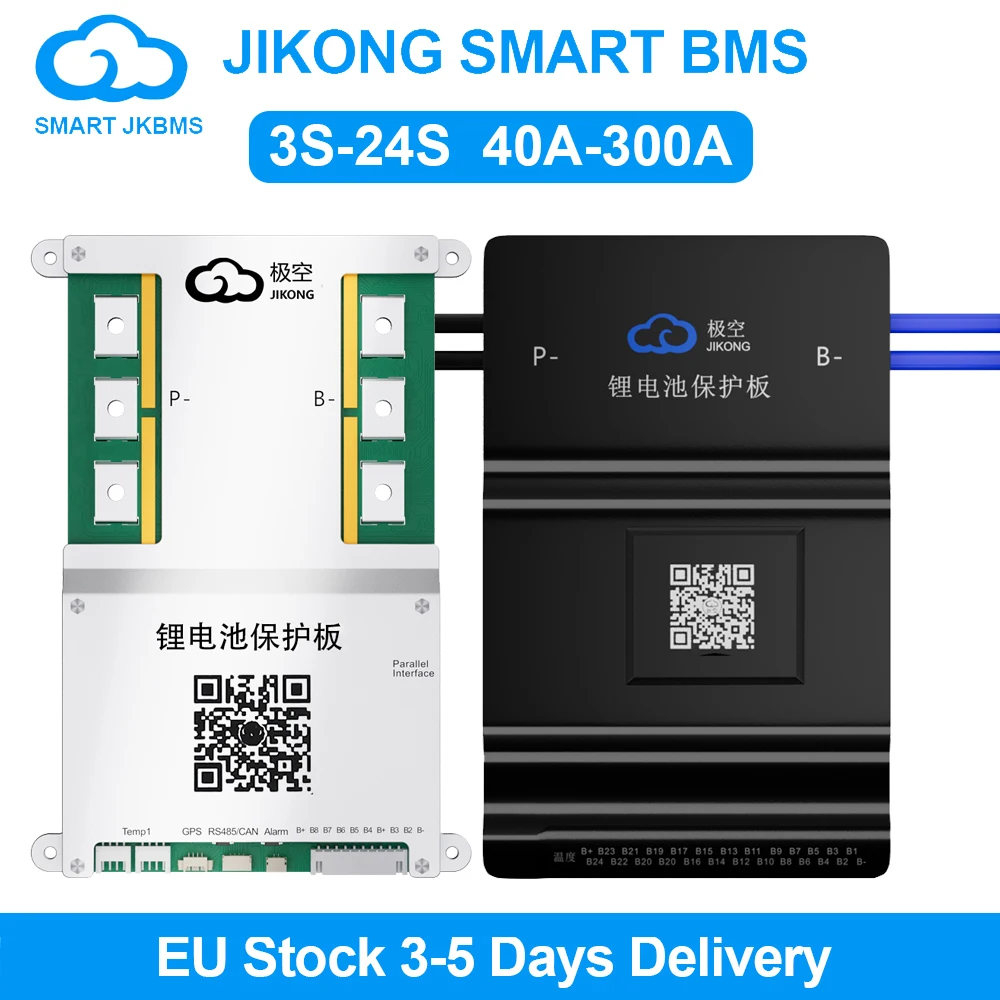 A bateria ativa esperta do equilíbrio de JKBMS, bateria do Li-íon LTO, corrente 40A ~ 200A, BT, RS485, PODE JIKONG, armazém de Polônia, 4S ~ 24S, LiFePO4