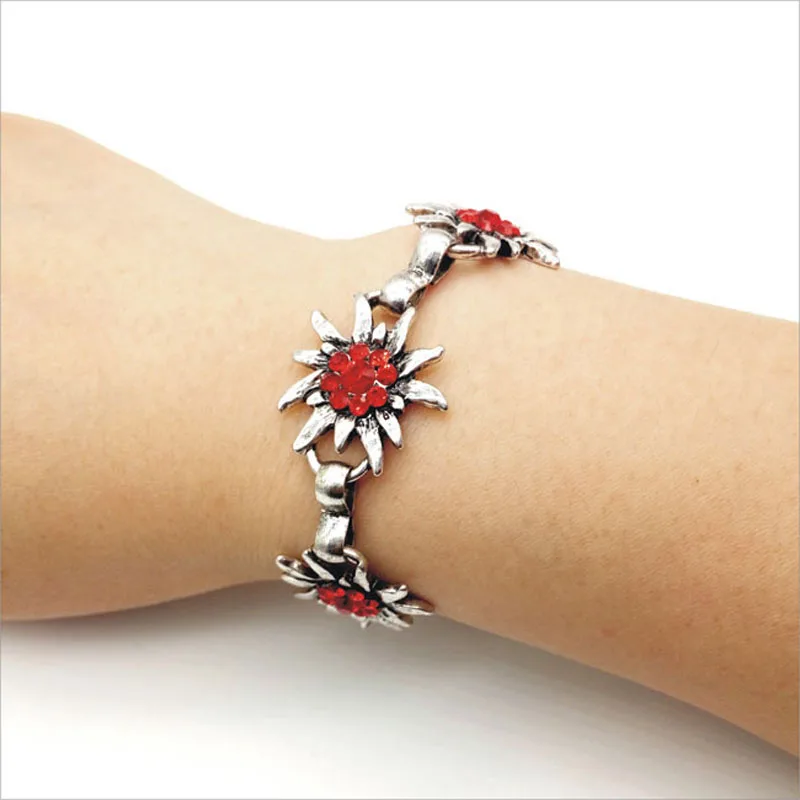 أزياء لامعة سخية إديلويس أساور مهرجان أكتوبر حزب سوار شعبي جدا حجر الراين الزهور سحر سوار للنساء #4