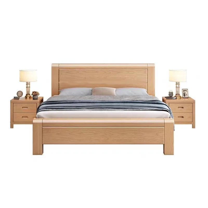 

Large bed log wind small apartment bed 1.2 meters high box storage
