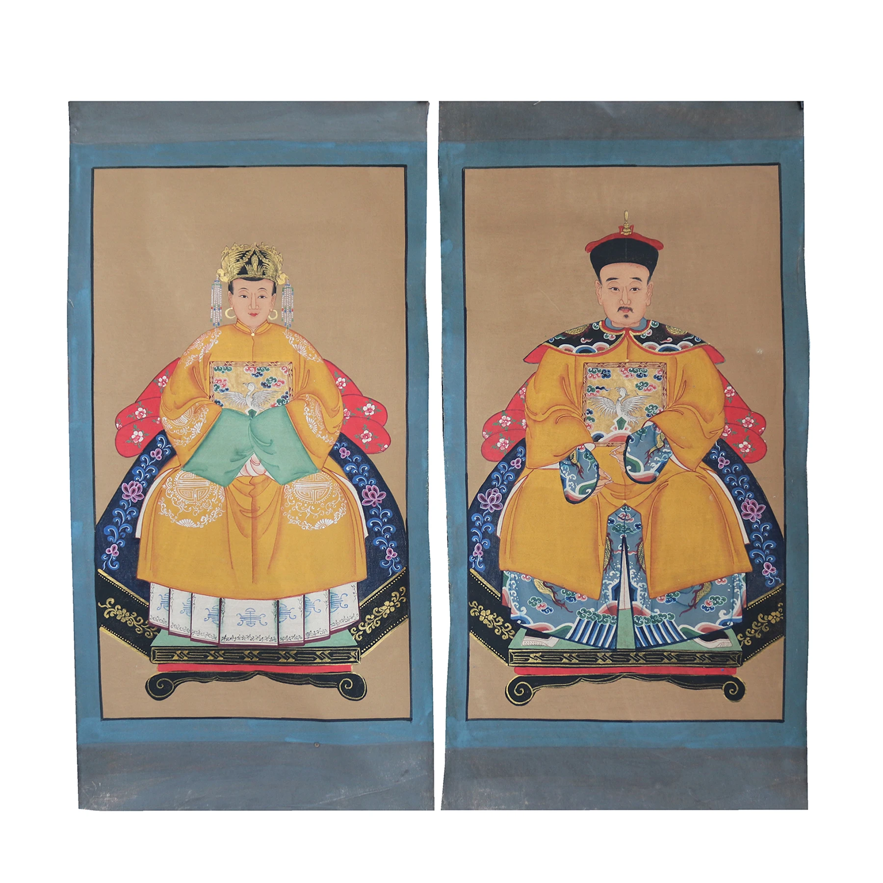 Hand Painted Ancestor Paintings on Canvas Fabric, Wall Decoration