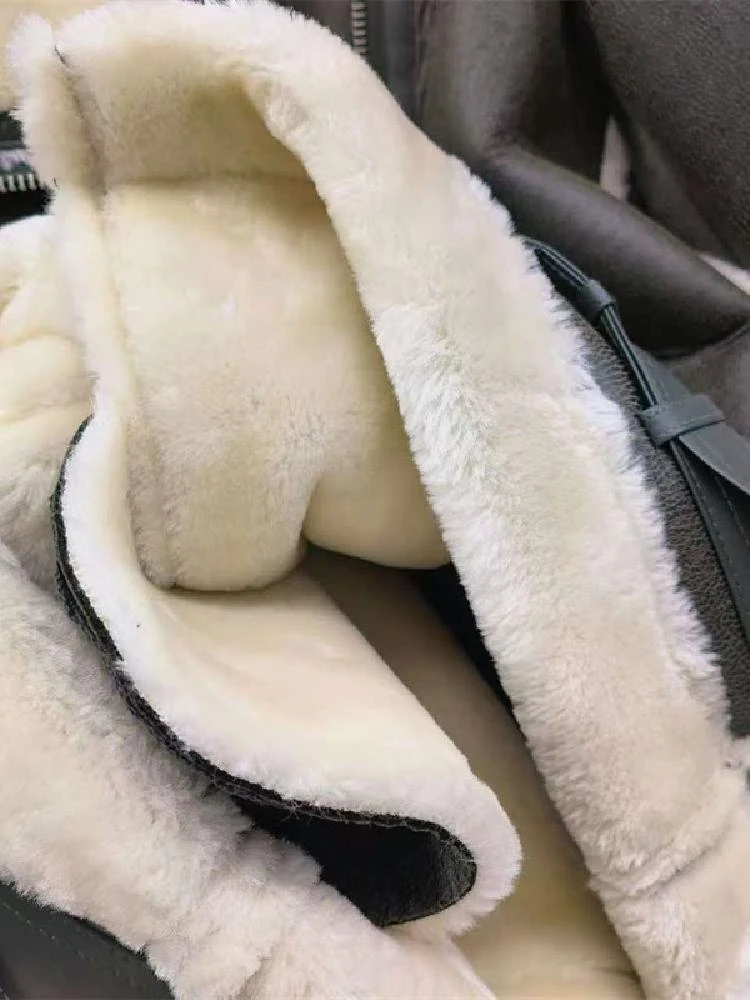 เสื้อแจ็คเก็ตผู้หญิงแฟชั่นสองด้าน หนัง PU บุขน สไตล์ลำลองหลวมๆ แนวเรโทร สำหรับเดินทาง รุ่นใหม่ล่าสุด