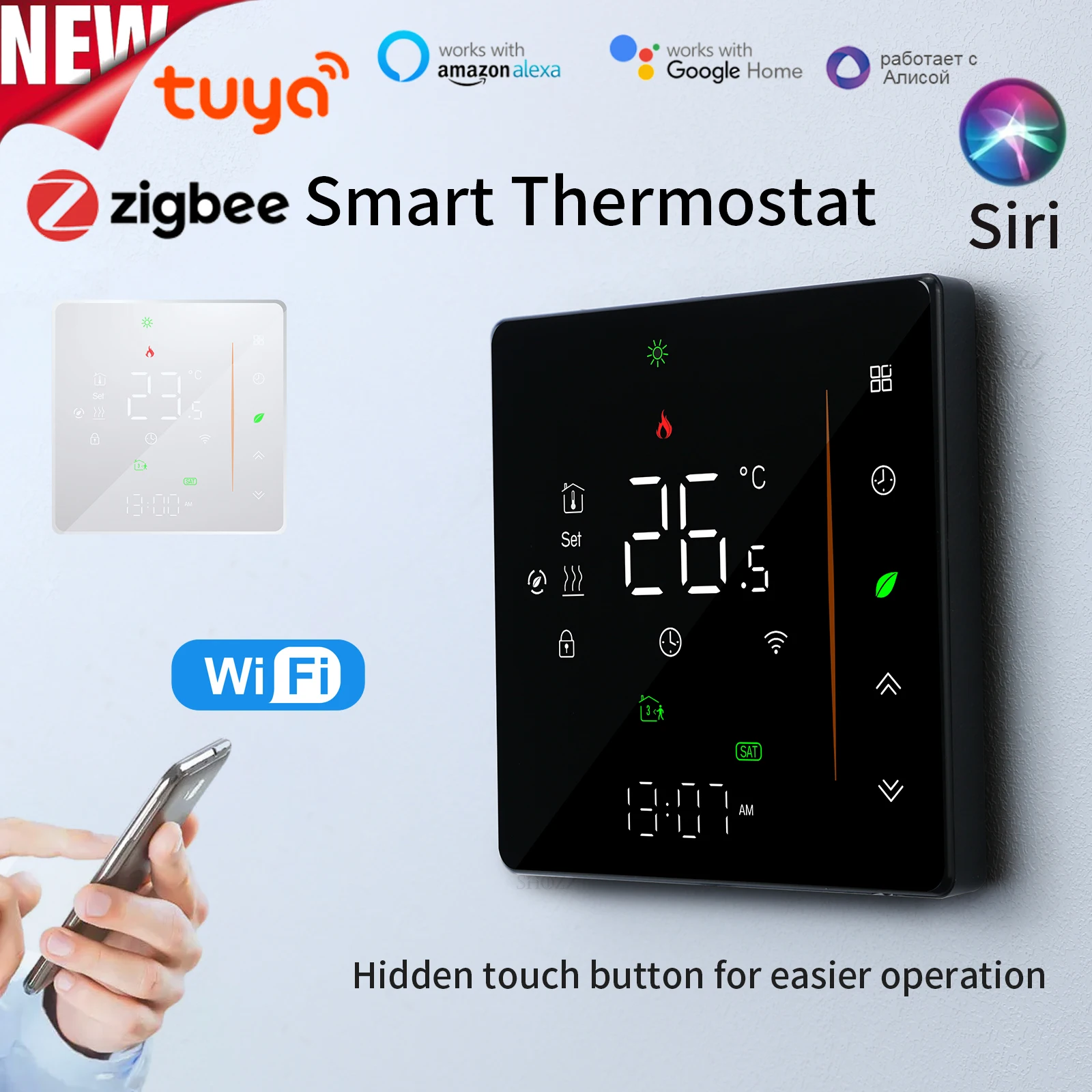 ZIGBEE TUYA Thermostat Programmable Room Temperature Controller for Gas Boiler/Electric Floor Heating/Water Working with Alexa