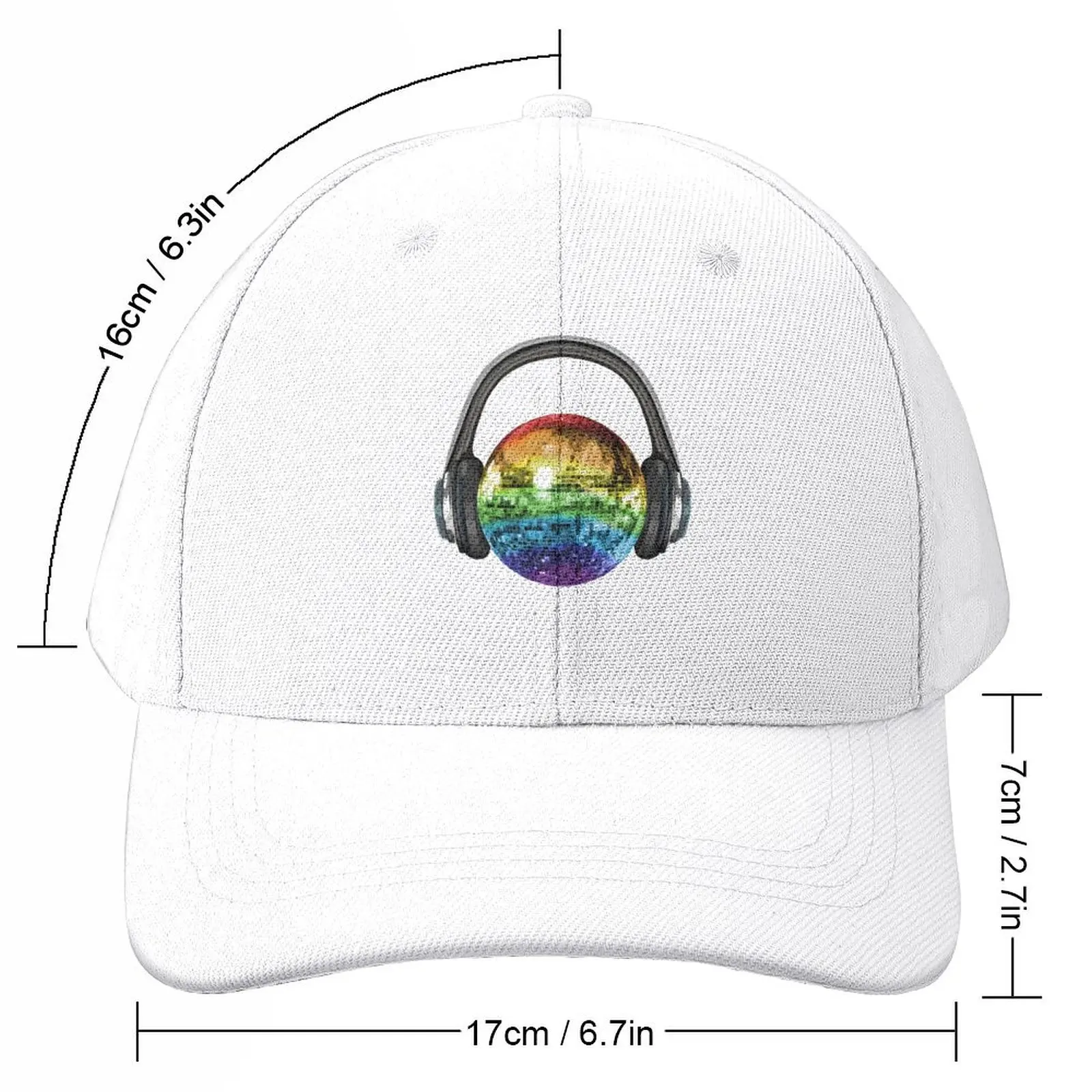 Headphones Rainbow Disco Ball Baseball Cap Rugby hiking hat fishing hat Golf Hat Man Mens Tennis Women's