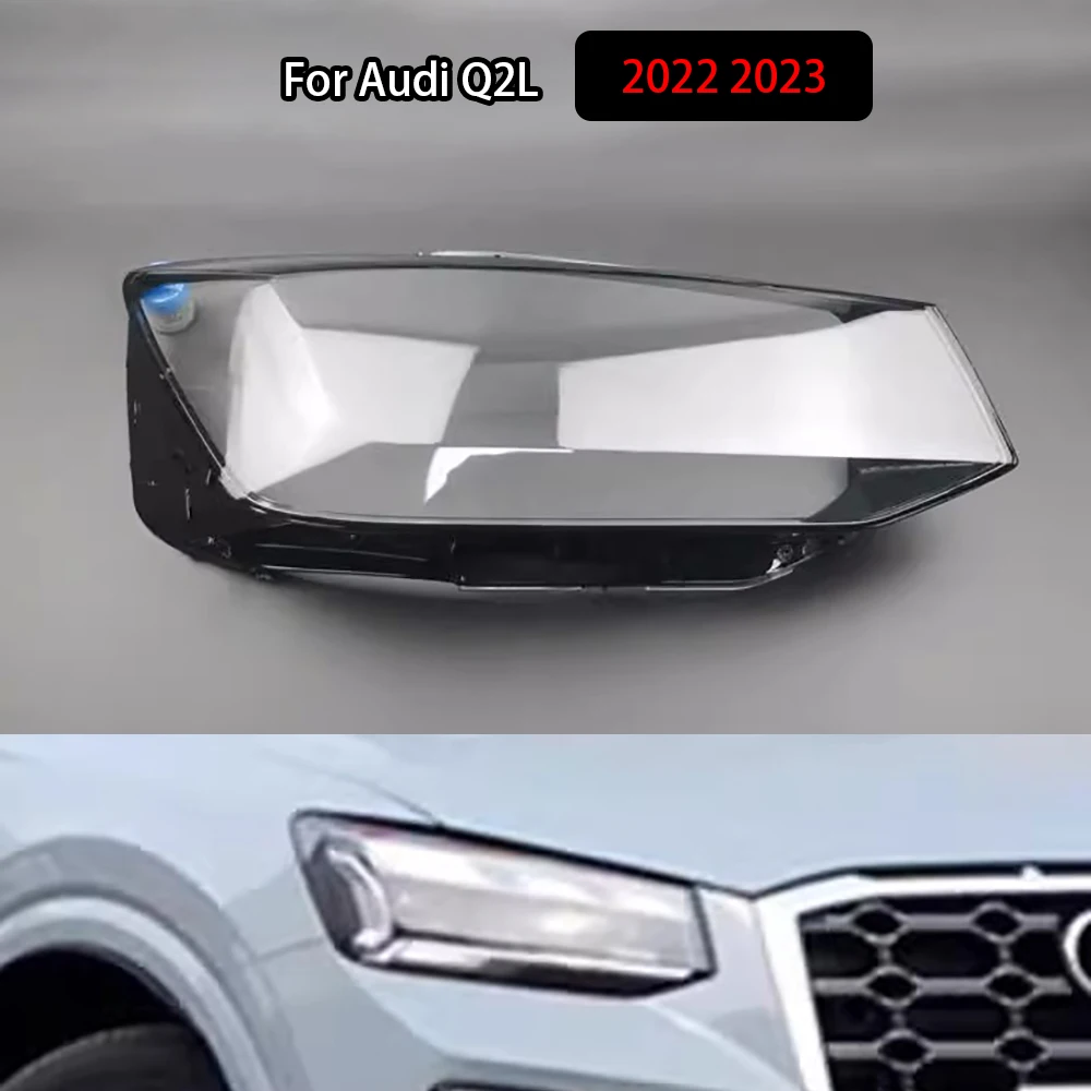 

For Audi Q2L 2022 2023 Front Headlight Cover Transparent Mask Headlamp Lamp Shell Replace Original Lampshade Plexiglass