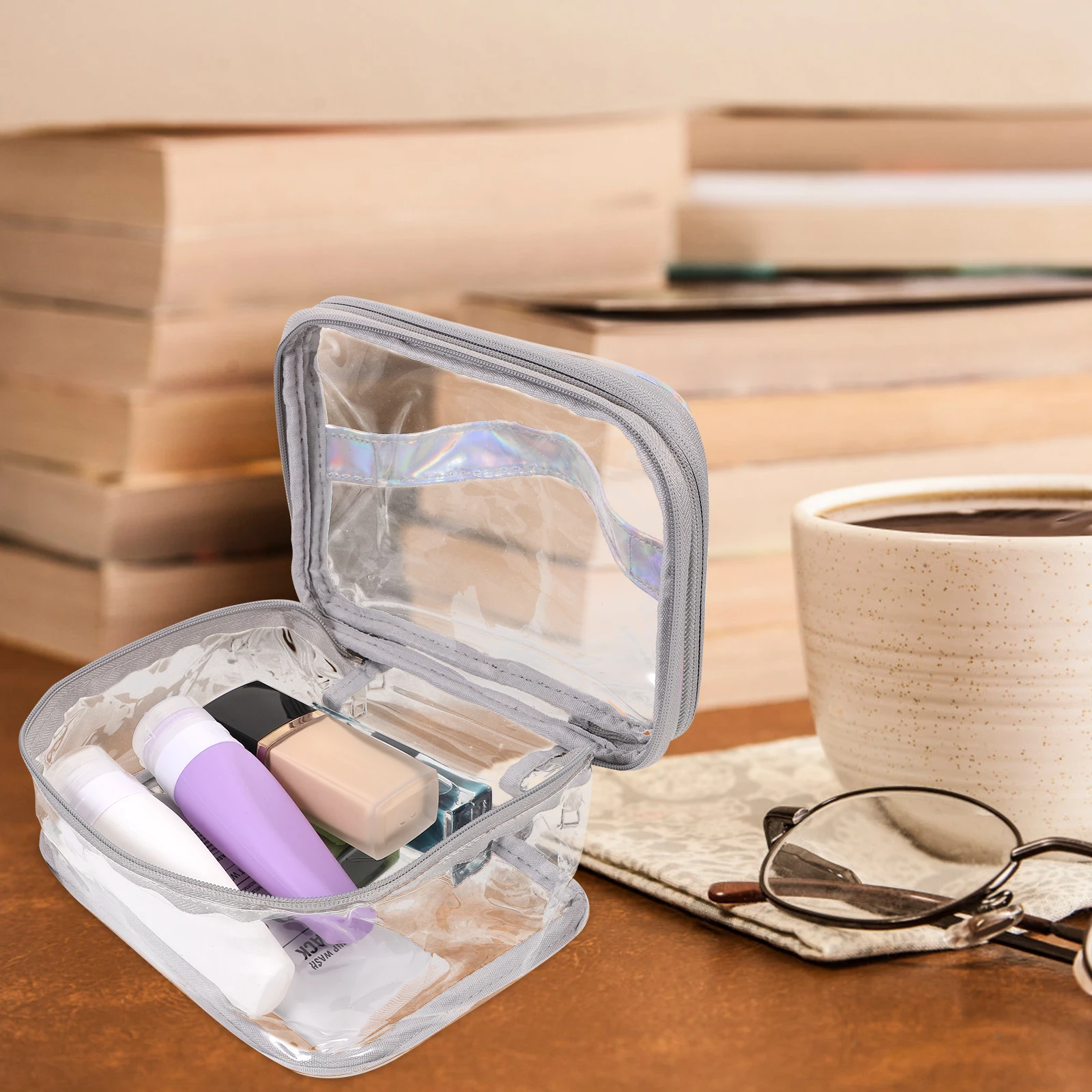 

Clear Pvc Large Transparent Bag Sturdy Double Zipper Travel Makeup Organizer Toiletry Storage Holder For Women