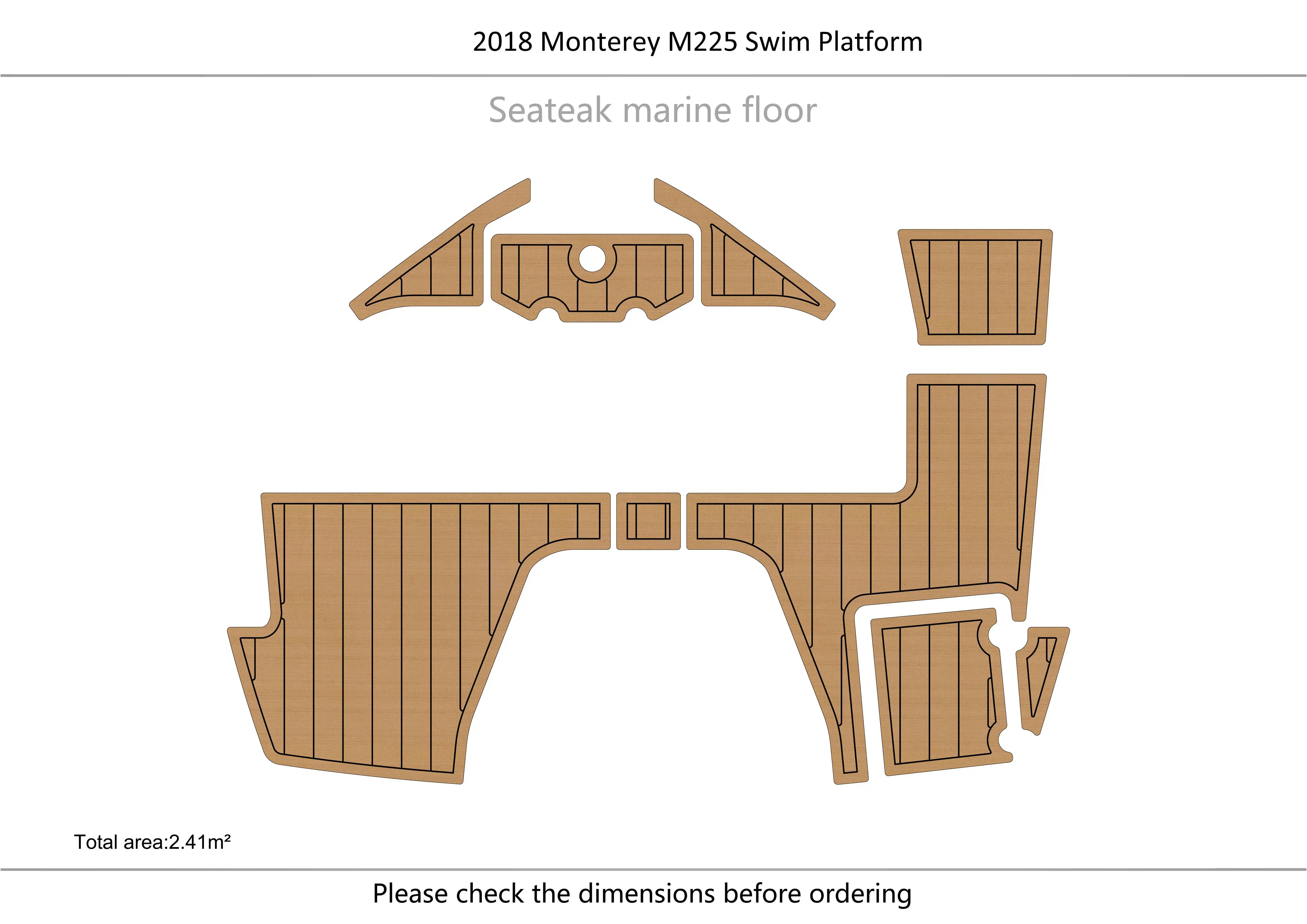 

2018 Monterey M225 Swim Platform 1/4" 6mm EVA fAUX carpet Water Ski Yacht Fishing Boat Non-slip mat floor