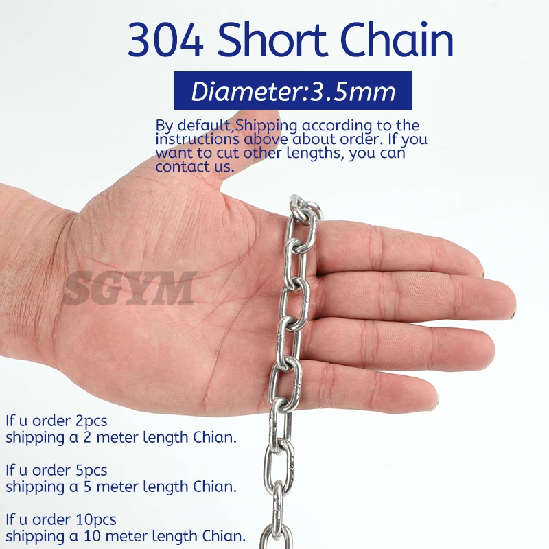 Lsqurel Chaîne En Acier Inoxydable à Maillons De 2 M Et 4 M Pour Accrocher Des Vetements Une Balancoire Une Chaine De Chien 03 Cm 4 M