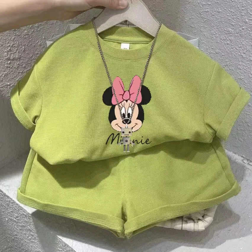 Summer Baby Girls Clothes Set Kid Fashion Disney Printed T-Shirts And Shorts 2pcs Suit Children Short Sleeve Top Bottom Outfits image 4