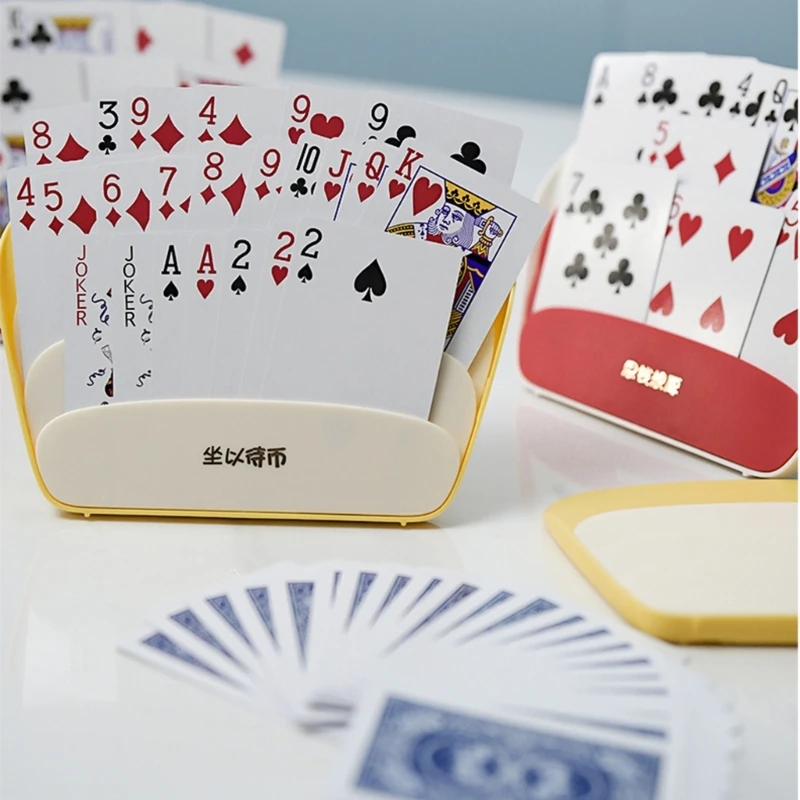 Plastic Playing Card Holder Helper Board Game Poker Rack Card Game Holder for Seniors Children Adults Easy to Use