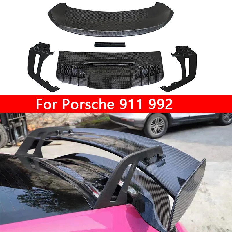 

For Porsche 911 992 Carrera GT3 Style 2019+ Carbon Fiber Car Rear Trunk Spoiler Rear Wing Tail Wing Parts Upgrade Body kit