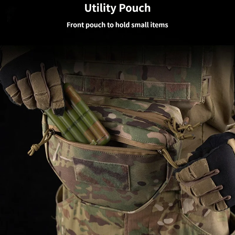 Tactical MOLLE Utility Pouch Outdoor Waist Bag Multi Pocket Storage Attachment for Backpack Chest Rig Camping Gear