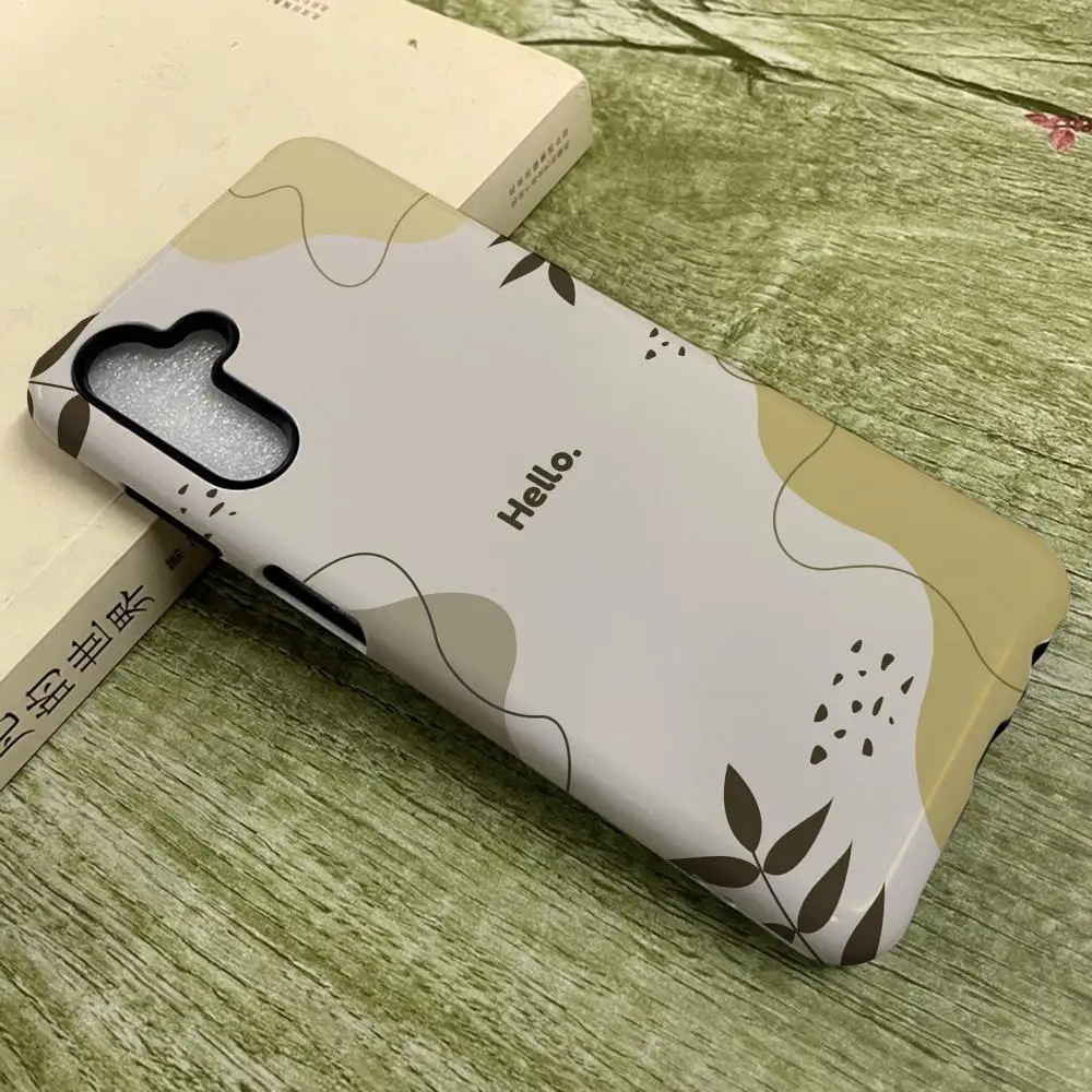 

Minimalist Boho Phone Case For SamsungS25 Film Shell GalaxyS24Ultra 23plus S22 21 A56 36 26 16 Luxury Double Layer Cover