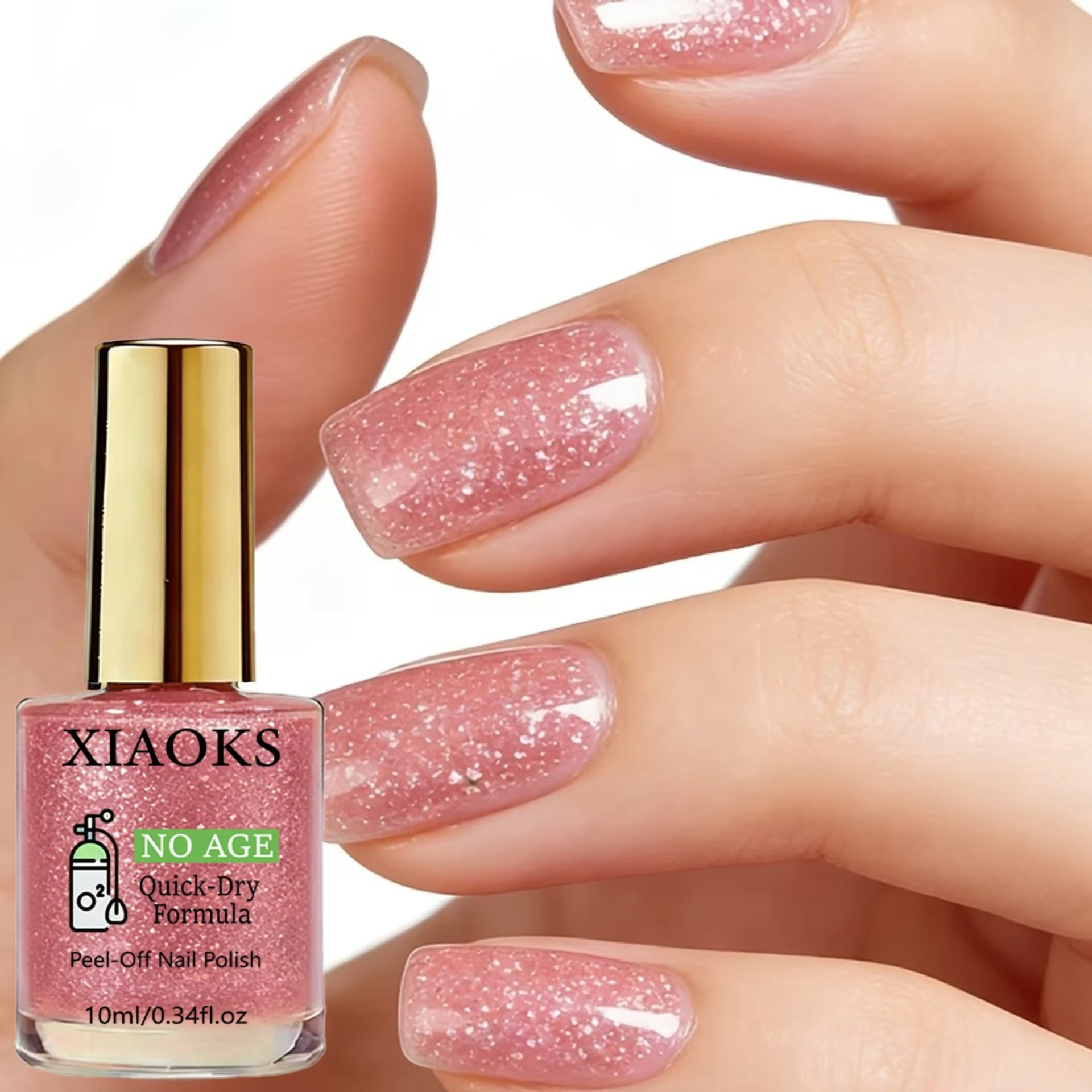

Rose powder sequined nail polish 10ml fast-drying no-bake peelable waterproof long-lasting manicure