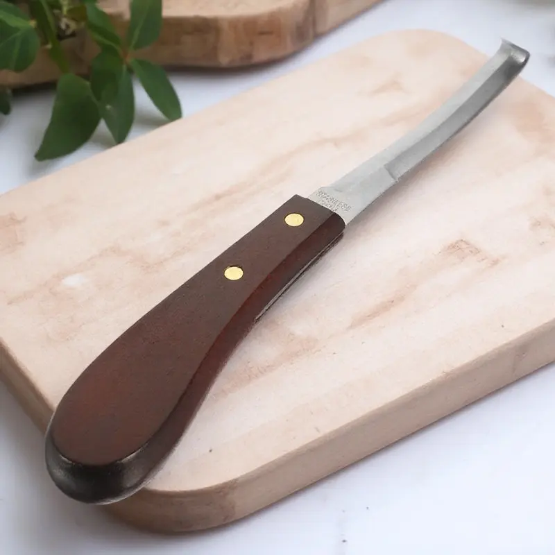 

Stainless Steel Hoof Cutter with Solid Wood Handle Ergonomic Design Strong Joint Construction Hoof Trim Tool for Professional