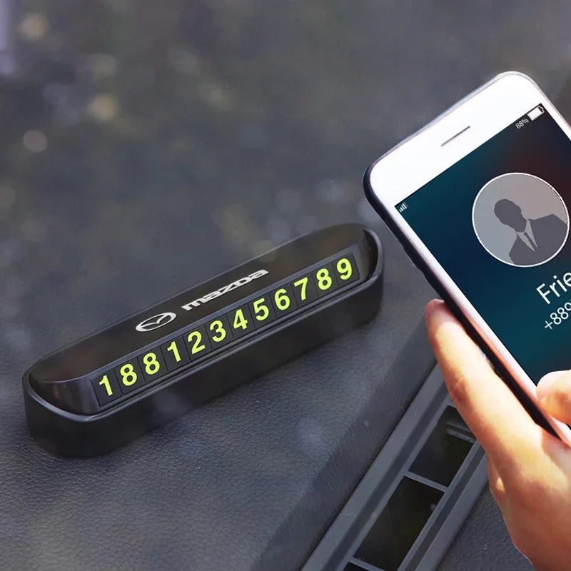 

1 шт. для Mazda 2 Mazda 3 MS для Mazda 6 CX-5 CX5, автомобильный временный знак остановки, парковочная карта, номер телефона, пластина, аксессуары