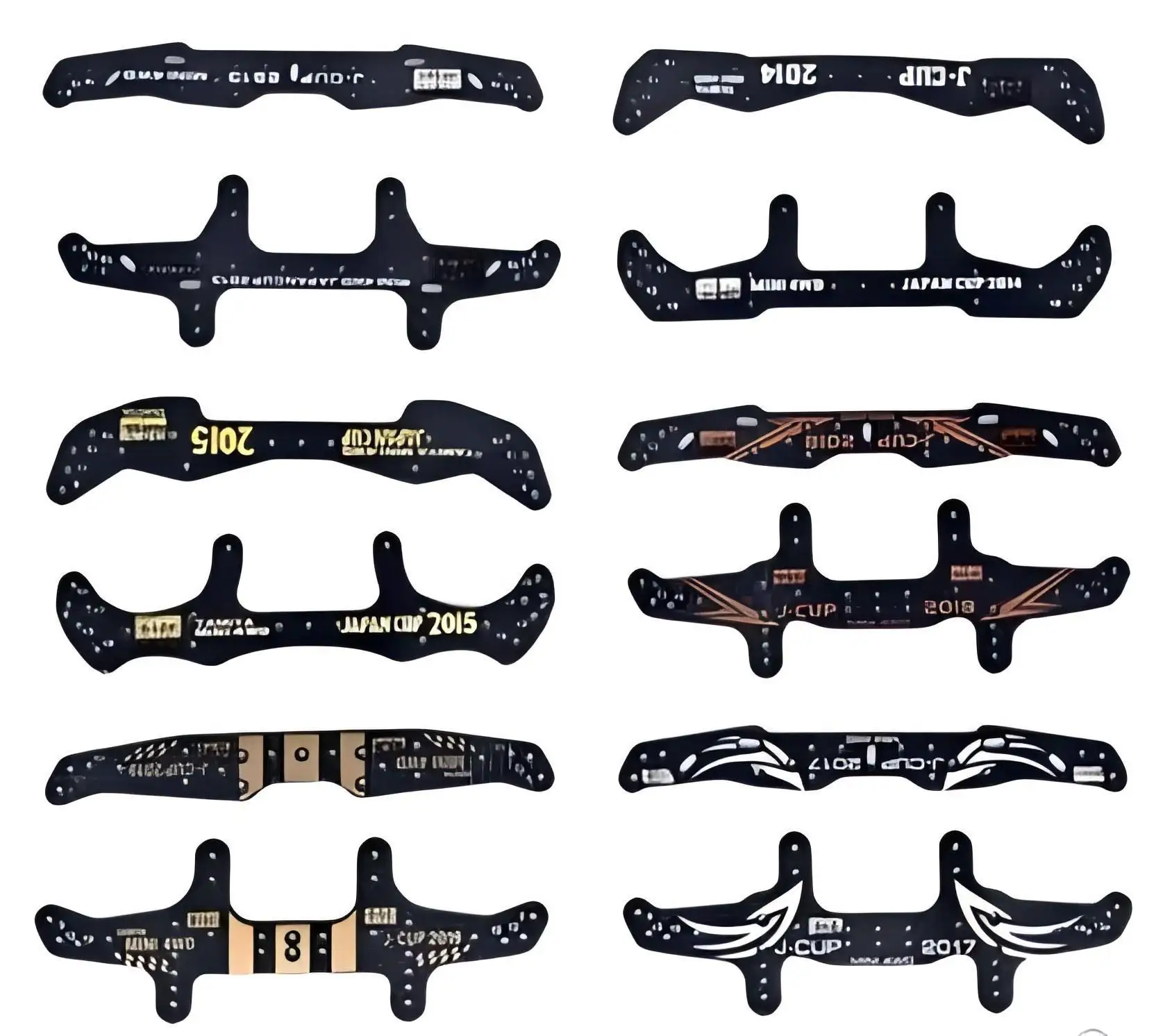 DIY Optional 4WD Car Modification Parts Carbon Fiber Front & Rear Spoiler Series J CUP 2013-2020 Edition for Tamiya