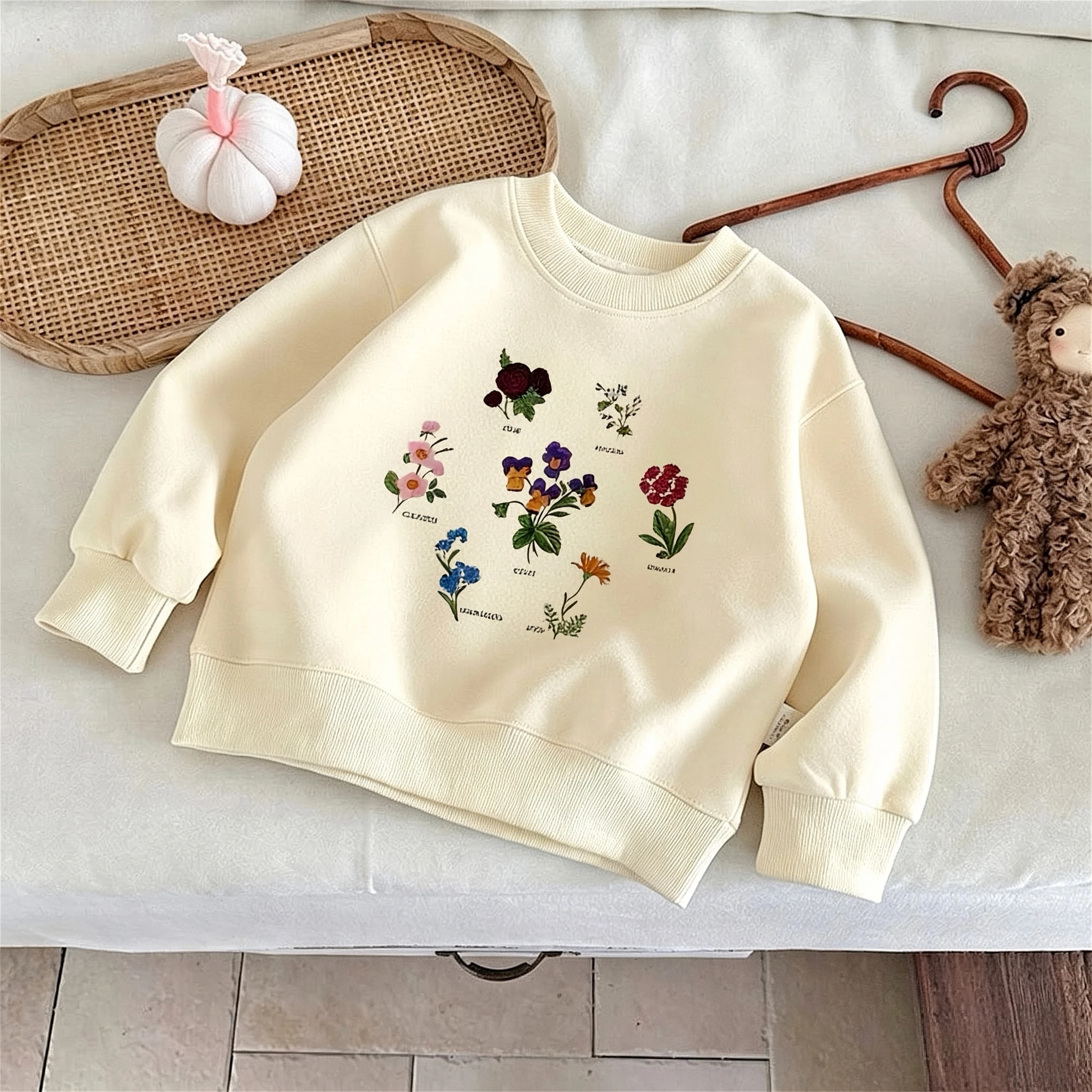 Baby Girl's Clothing Korean Style Fashion Versatile Long Sleeve Sweatshirts Tops Simple Casual Printed Kids Hoodie O-neck Fall