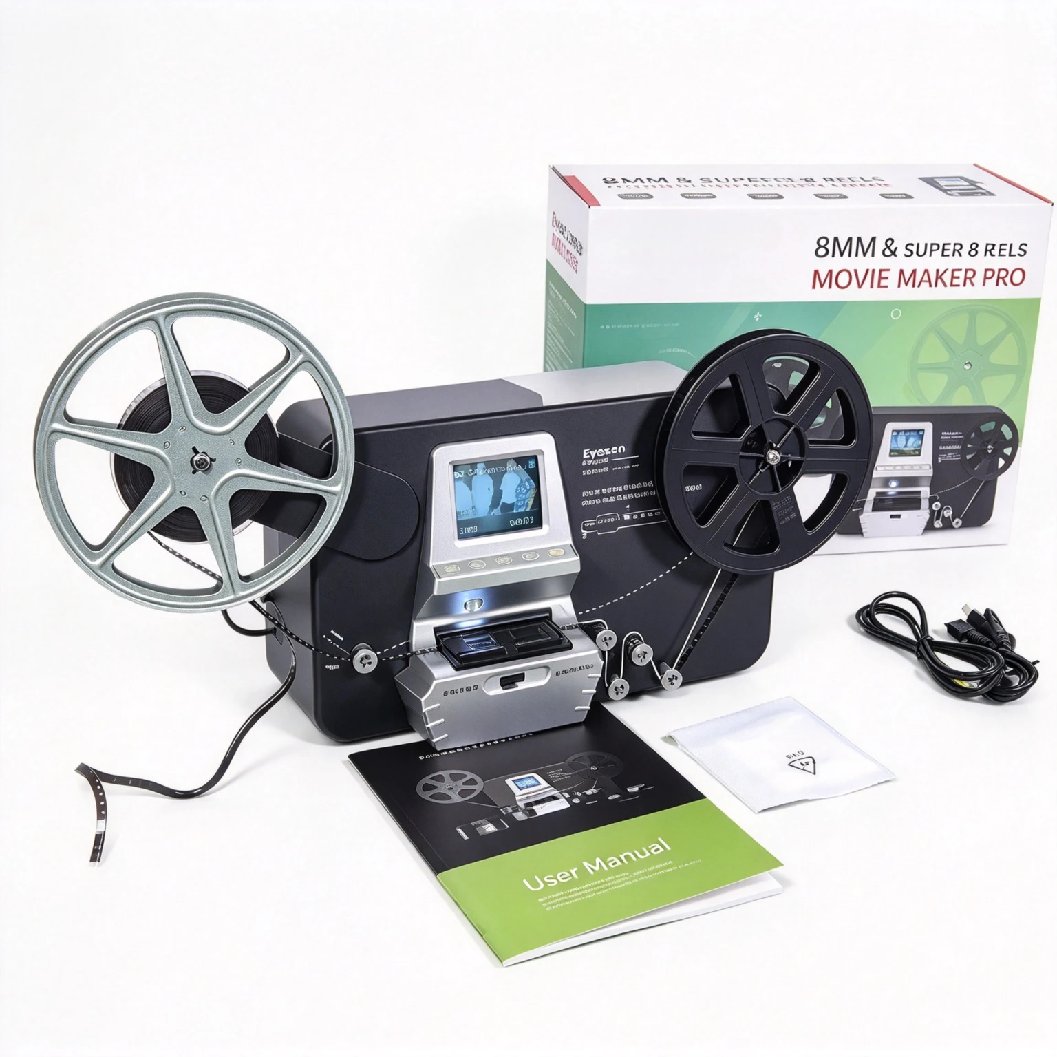 Portable Super 8 /8mm Film Digitizer Converter, New Film Scanner, Memory Card Included
