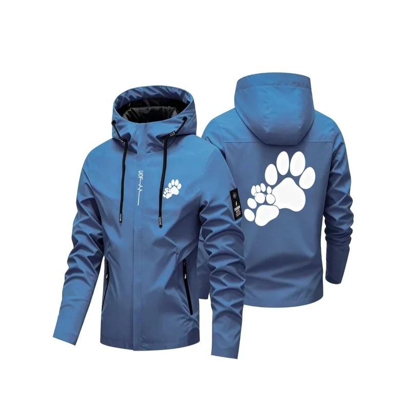Men's Lightweight Waterproof Jacket with Hood for Outdoor, Windproof, for Hiking and Climbing